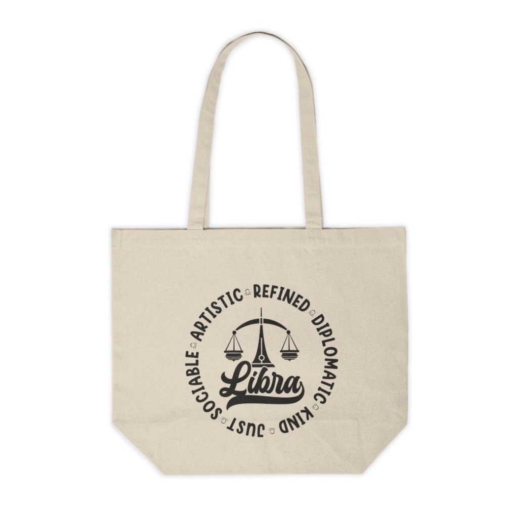 Libra Zodiac Sign Custom Canvas Tote Bag